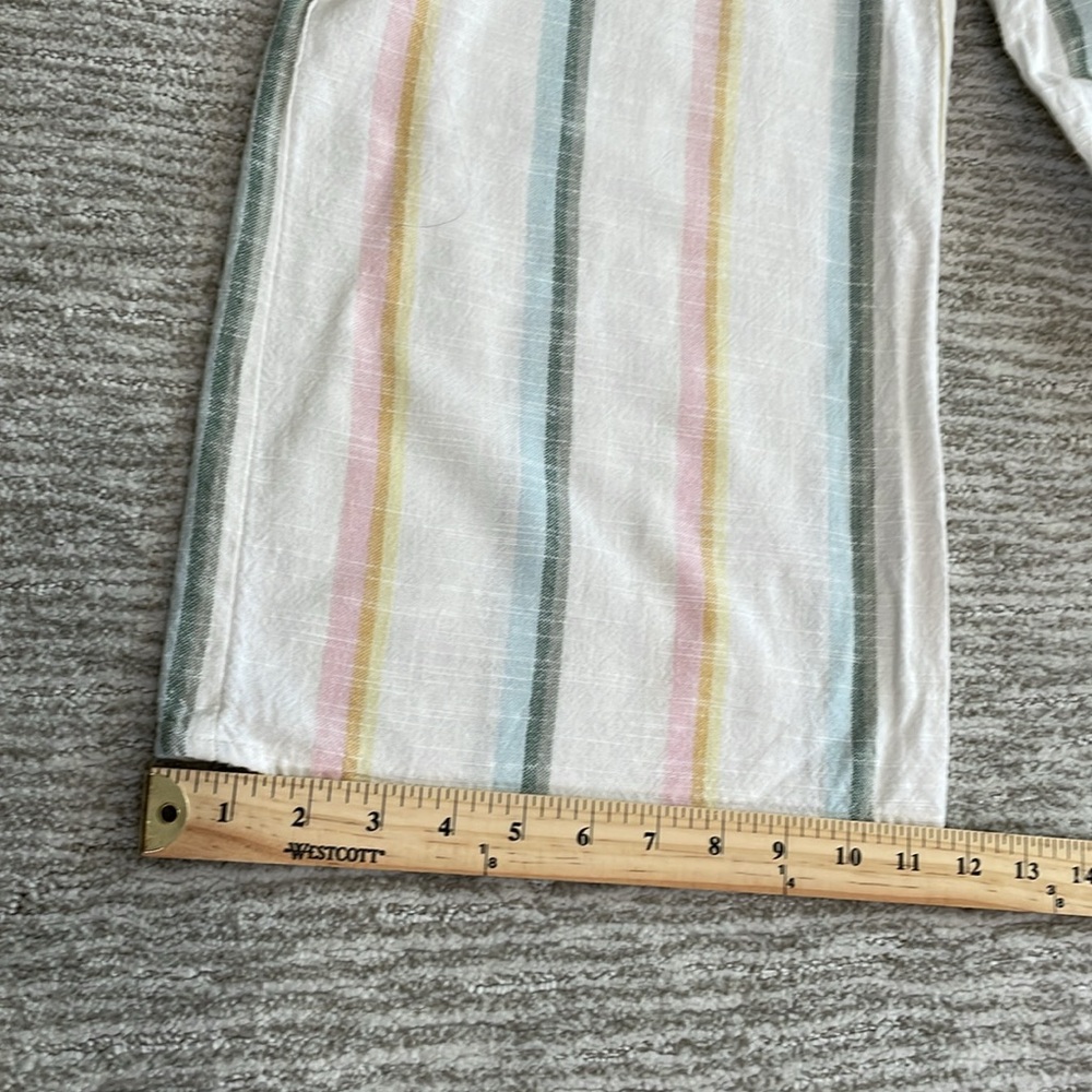 Billabong Salty Blonde Weaver Jumpsuit Size Small Rainbow Striped Crop Wide Leg - Picture 9 of 14